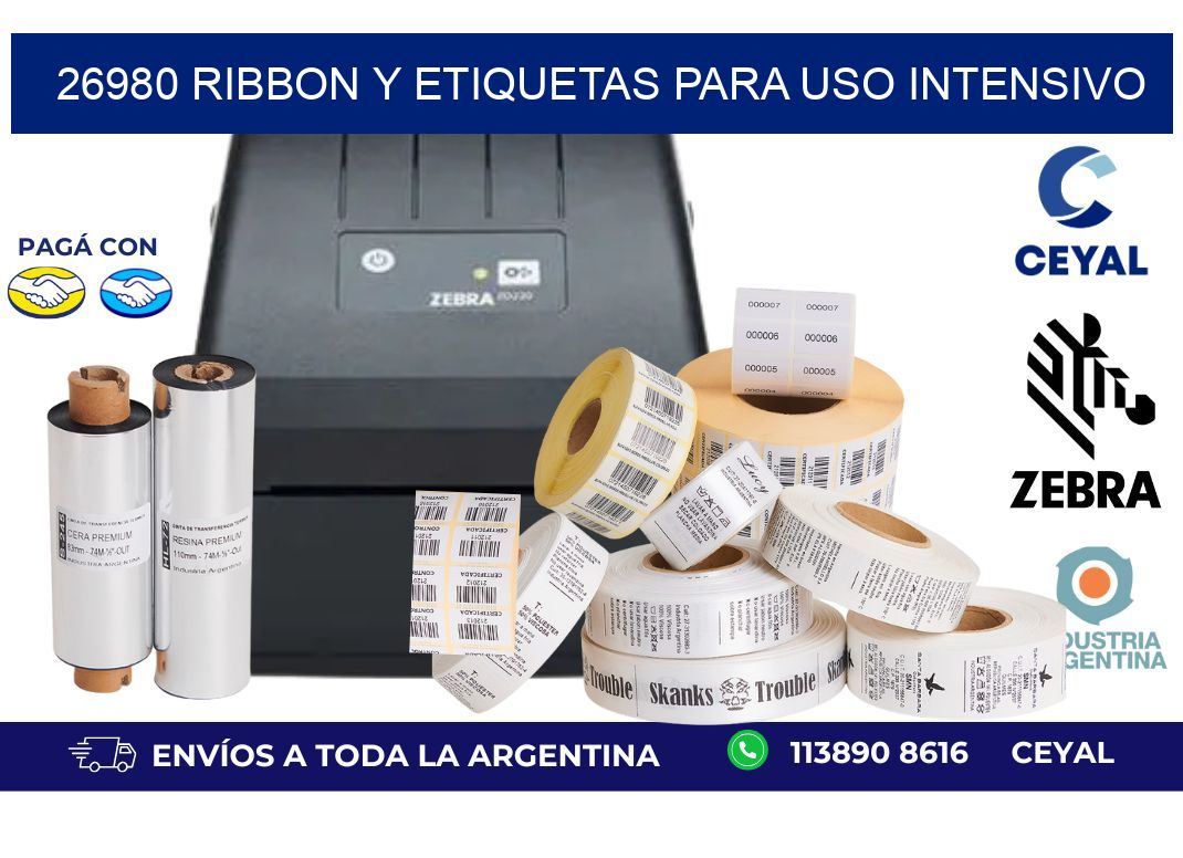 26980 ribbon y etiquetas para uso intensivo