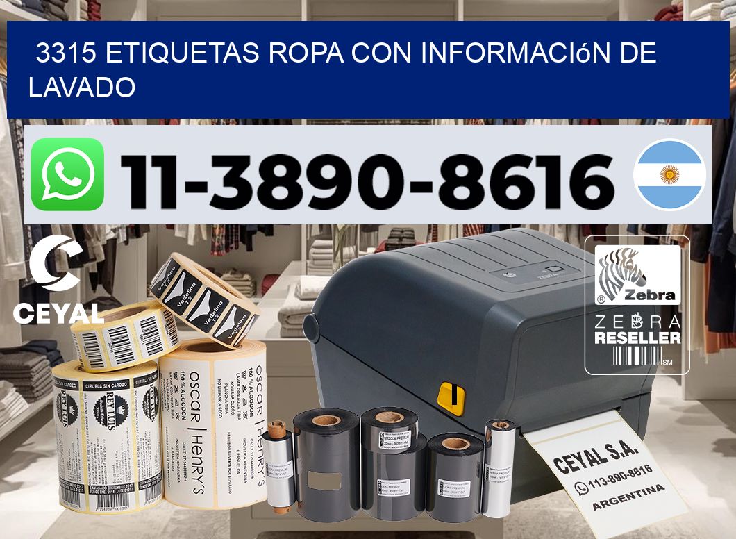 3315 Etiquetas ropa con información de lavado