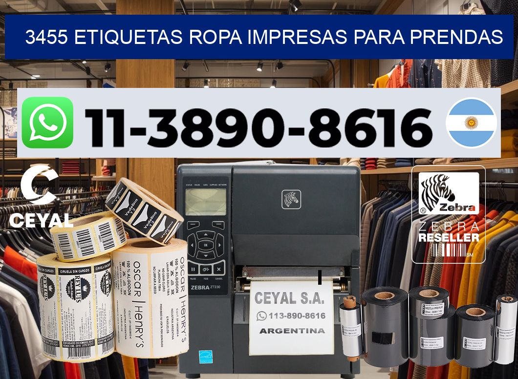 3455 Etiquetas ropa impresas para prendas