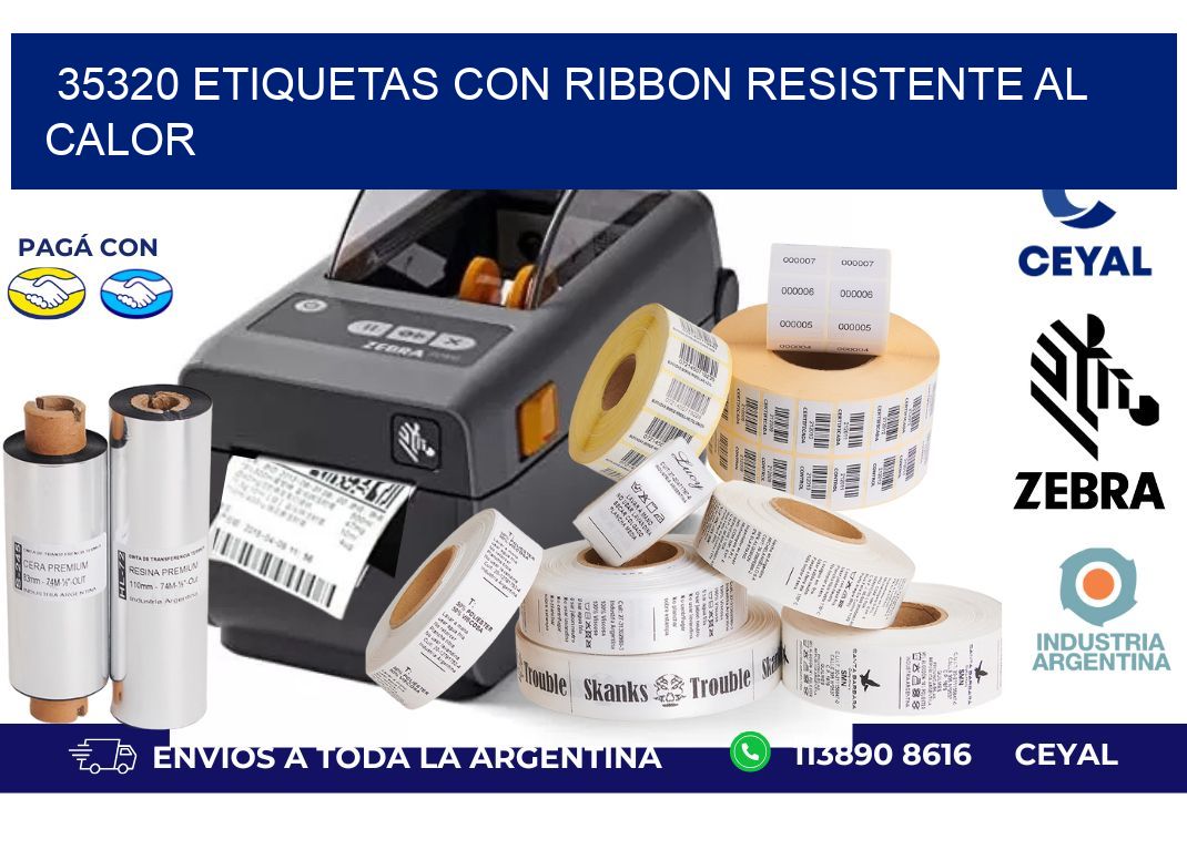 35320 etiquetas con ribbon resistente al calor