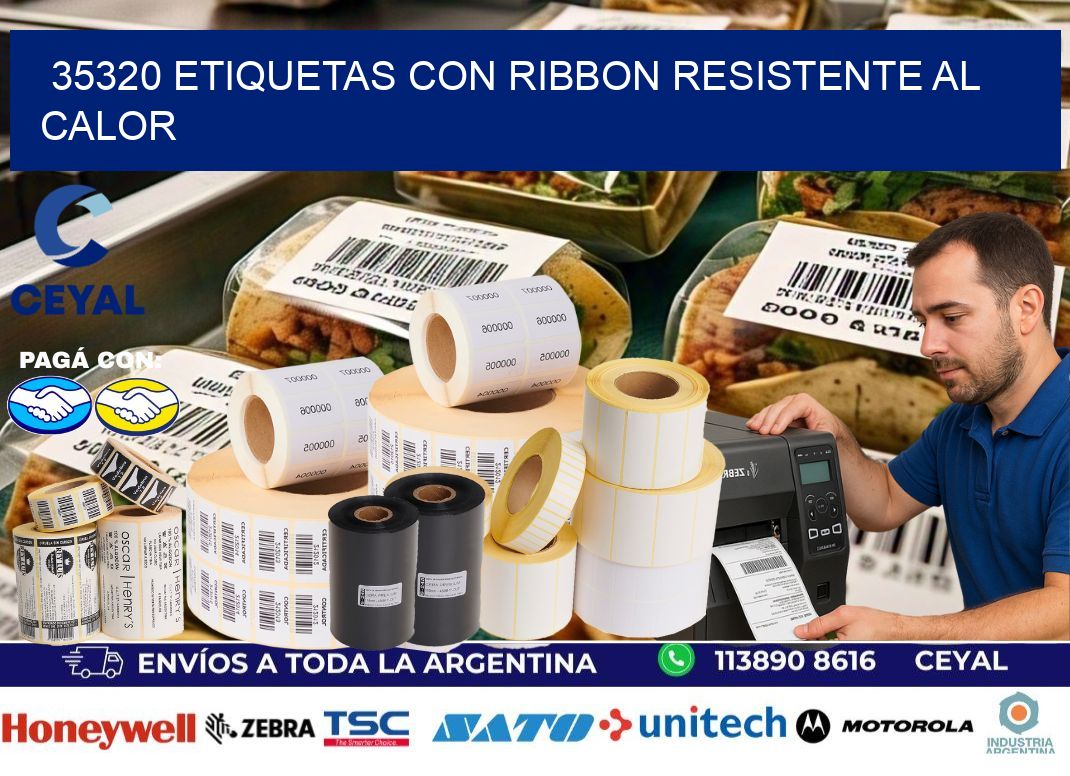35320 etiquetas con ribbon resistente al calor
