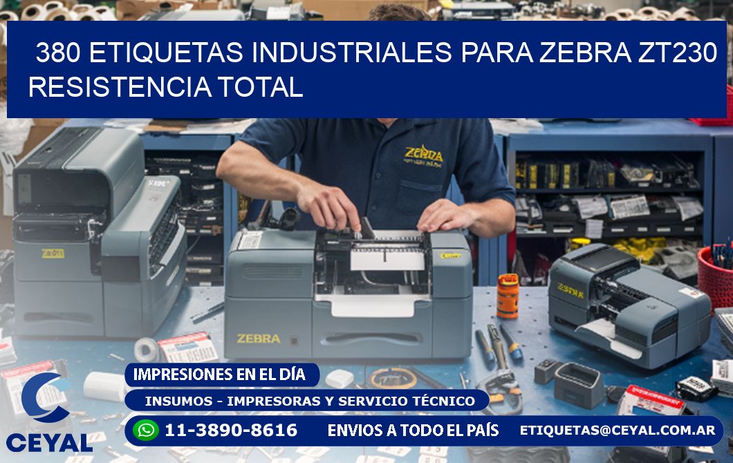 380 etiquetas industriales para zebra zt230 resistencia total