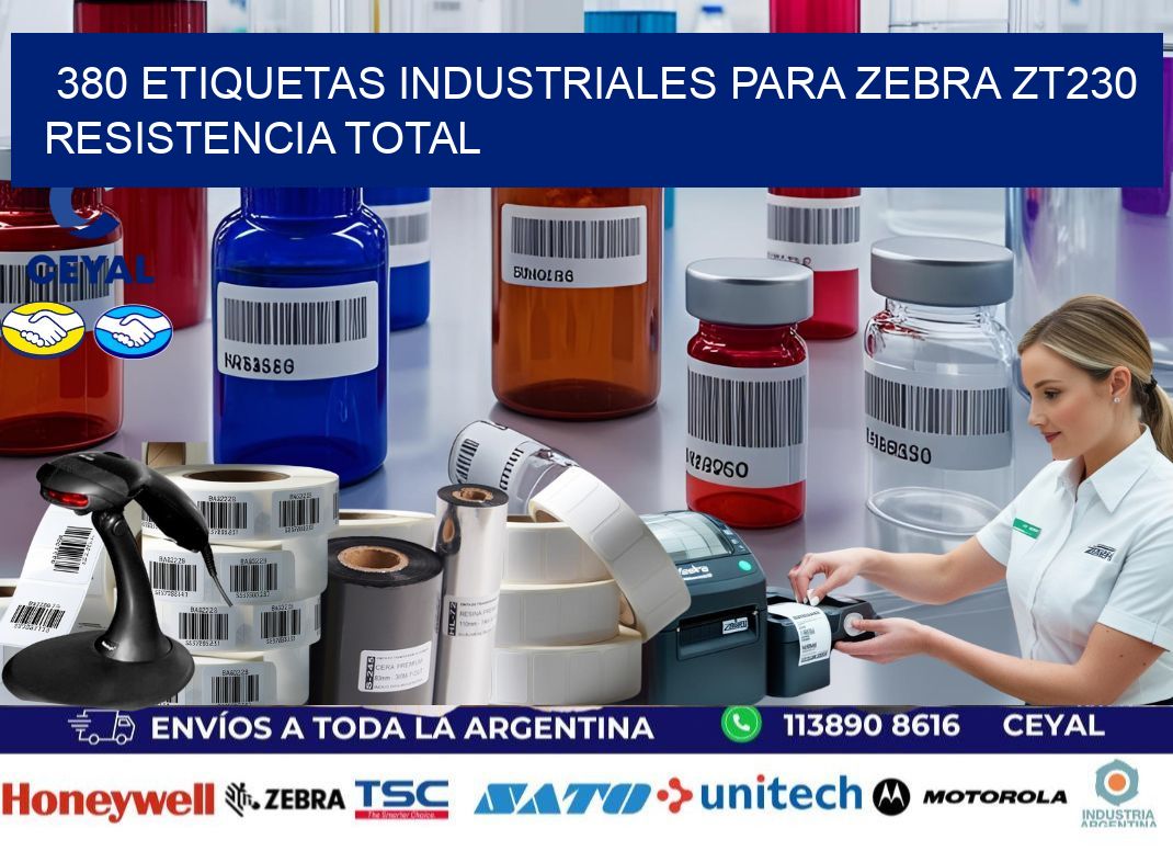 380 etiquetas industriales para zebra zt230 resistencia total