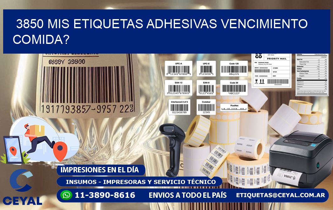 3850 mis etiquetas adhesivas vencimiento comida?