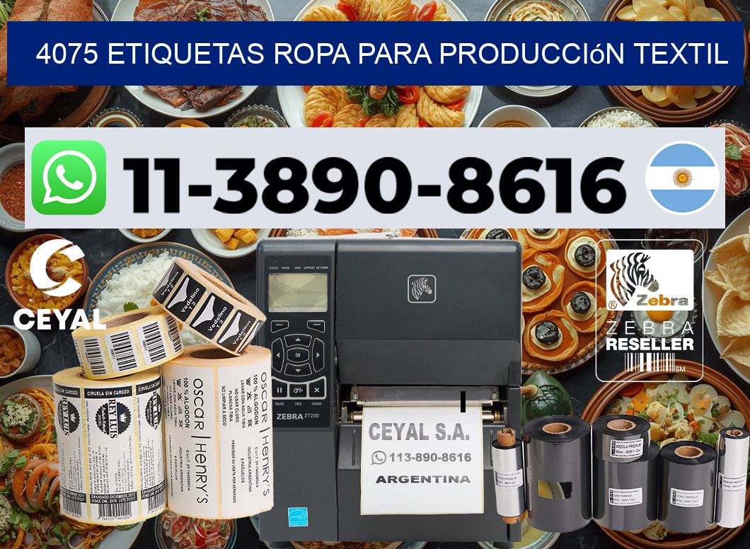 4075 Etiquetas ropa para producción textil