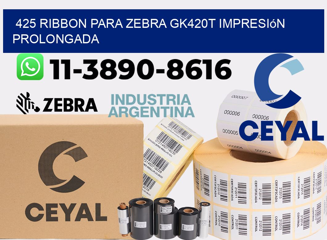 425 ribbon para zebra gk420t impresión prolongada