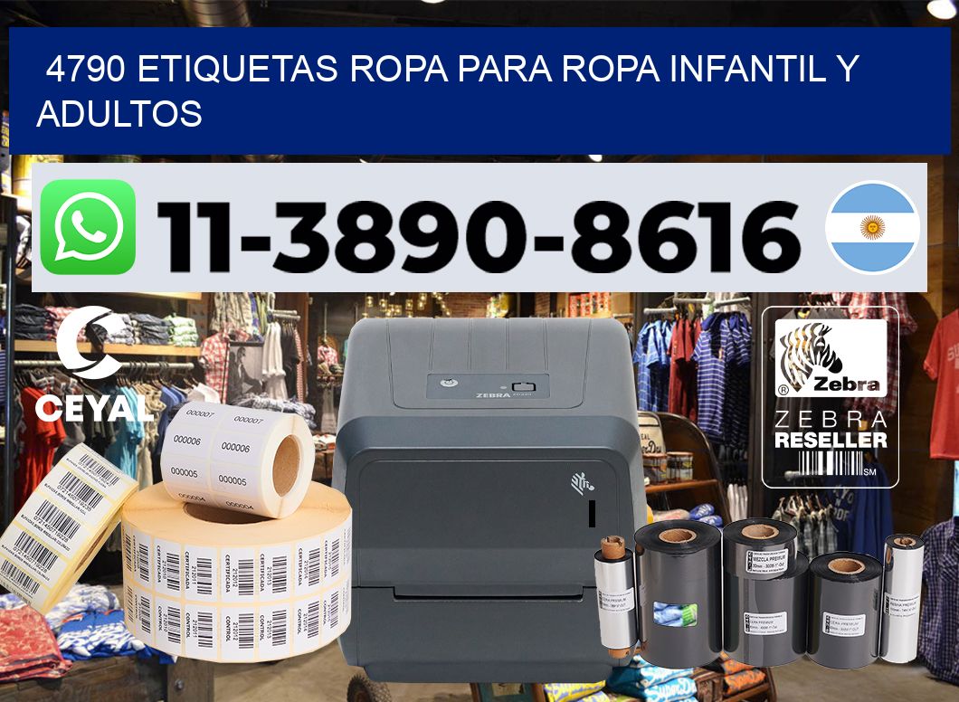 4790 Etiquetas ropa para ropa infantil y adultos