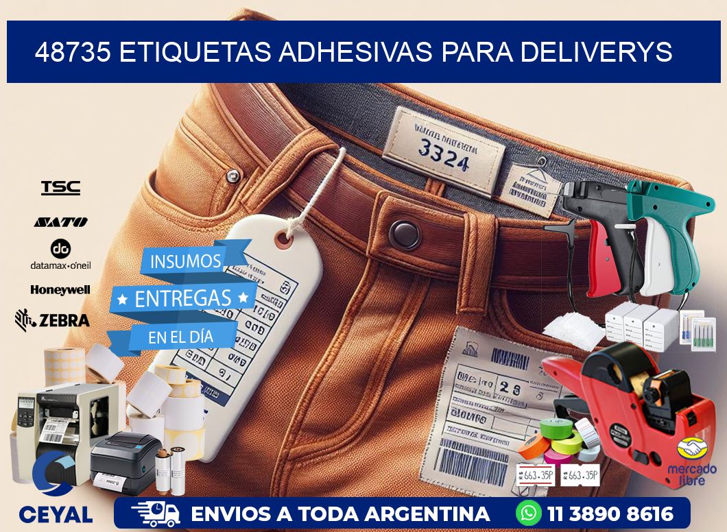 48735 etiquetas adhesivas para deliverys