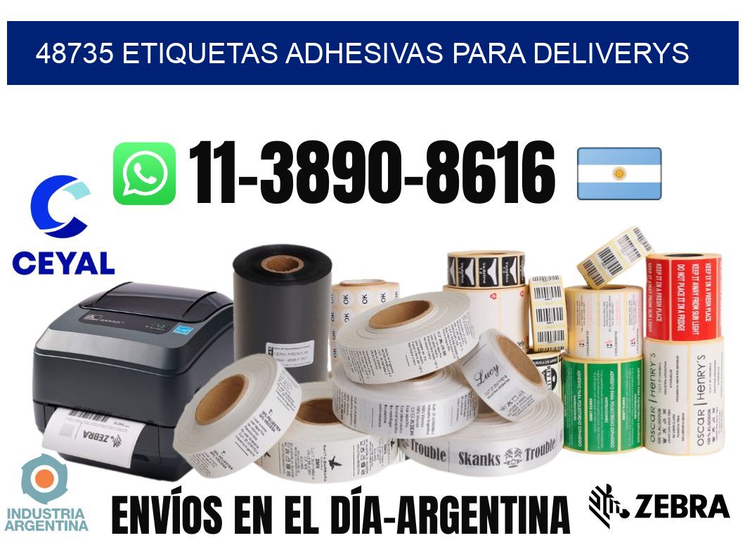 48735 etiquetas adhesivas para deliverys