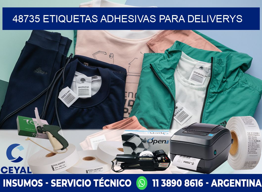 48735 etiquetas adhesivas para deliverys