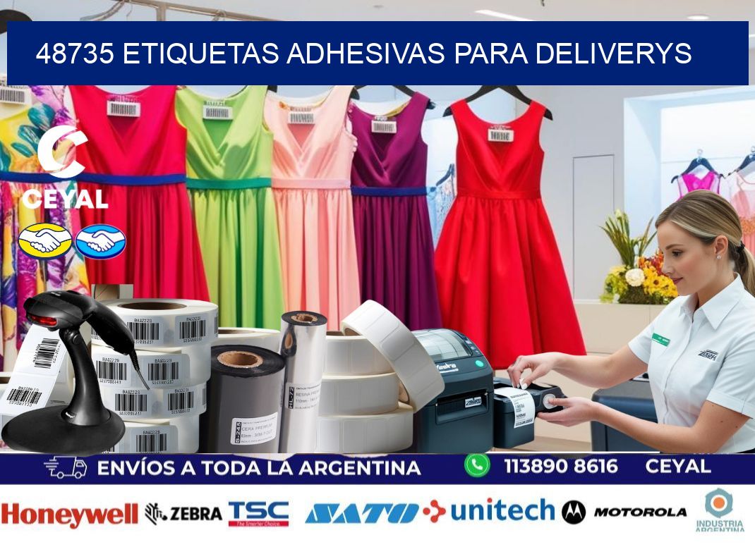 48735 etiquetas adhesivas para deliverys