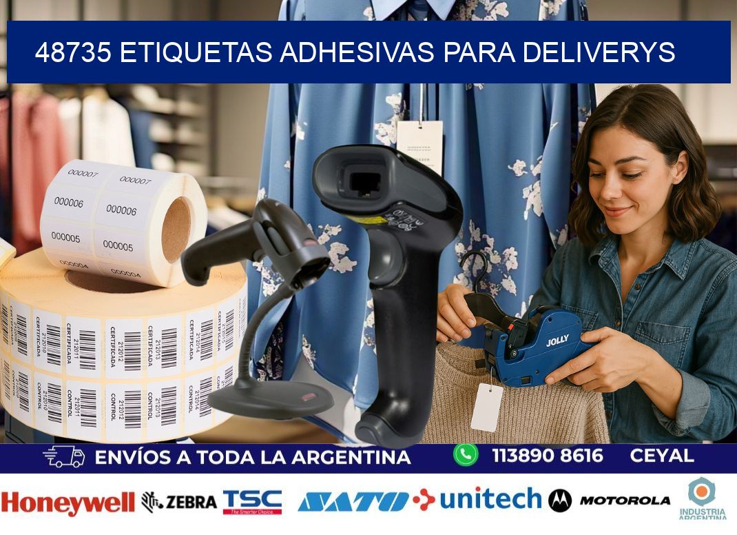 48735 etiquetas adhesivas para deliverys