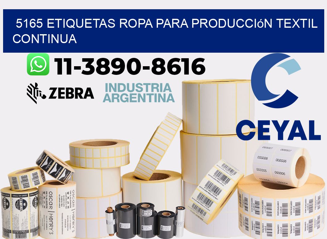 5165 Etiquetas ropa para producción textil continua