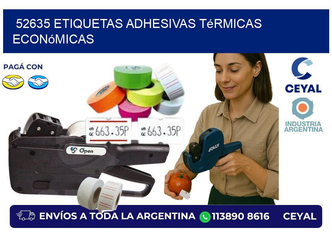 52635 etiquetas adhesivas térmicas económicas