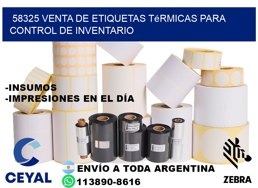 58325 venta de etiquetas térmicas para control de inventario
