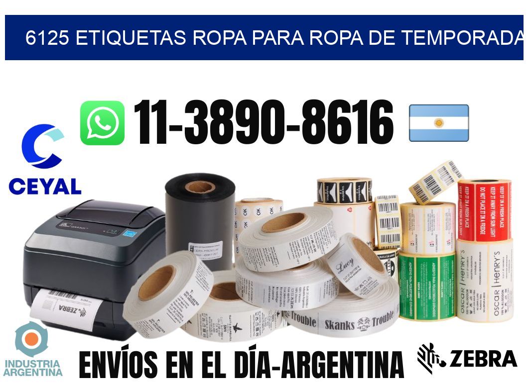 6125 Etiquetas ropa para ropa de temporada