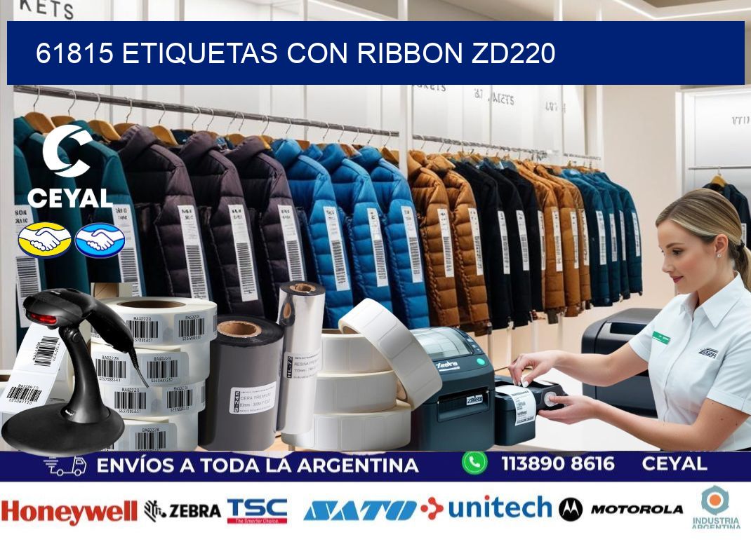 61815 etiquetas con ribbon zd220
