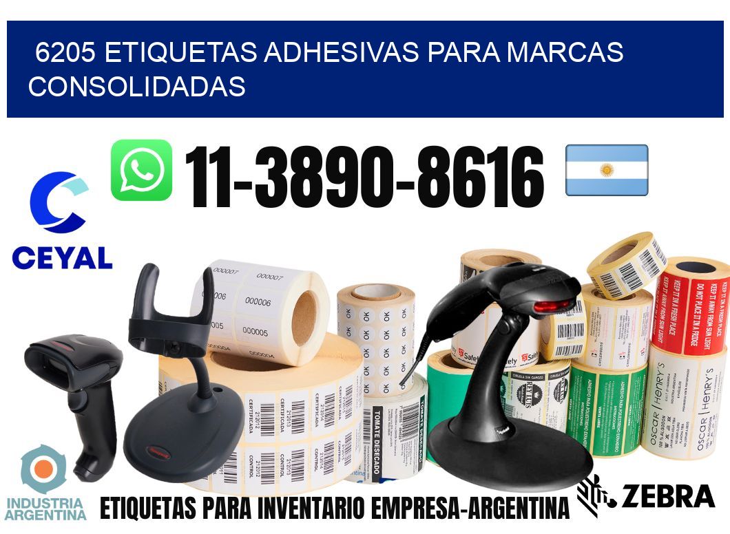 6205 Etiquetas adhesivas para marcas consolidadas