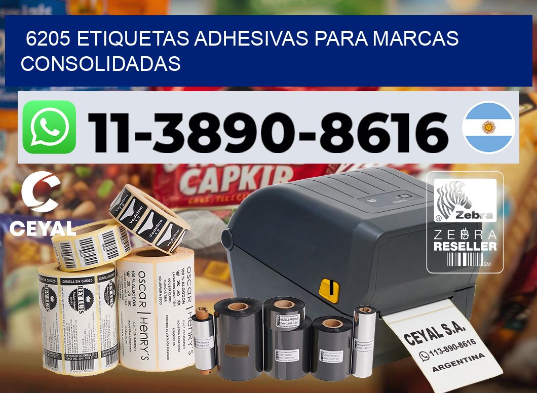 6205 Etiquetas adhesivas para marcas consolidadas