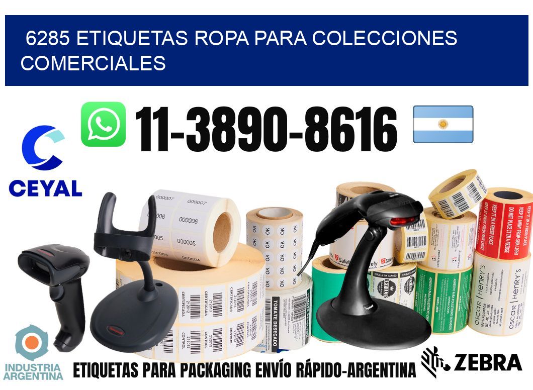 6285 Etiquetas ropa para colecciones comerciales