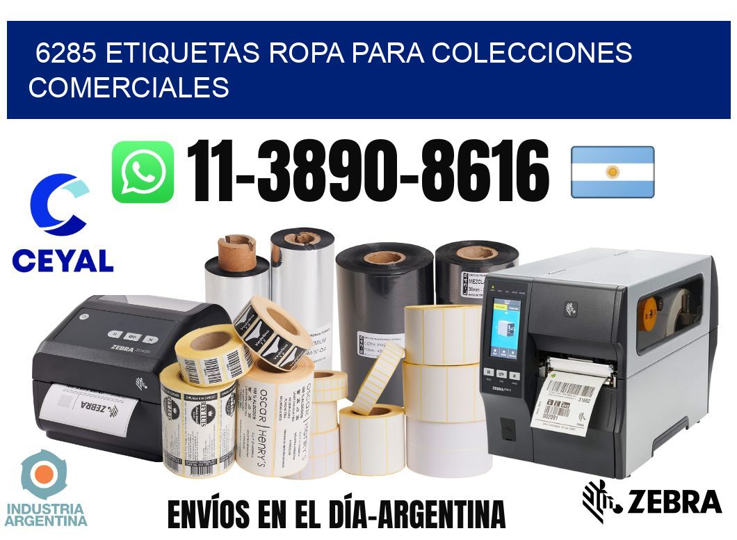 6285 Etiquetas ropa para colecciones comerciales