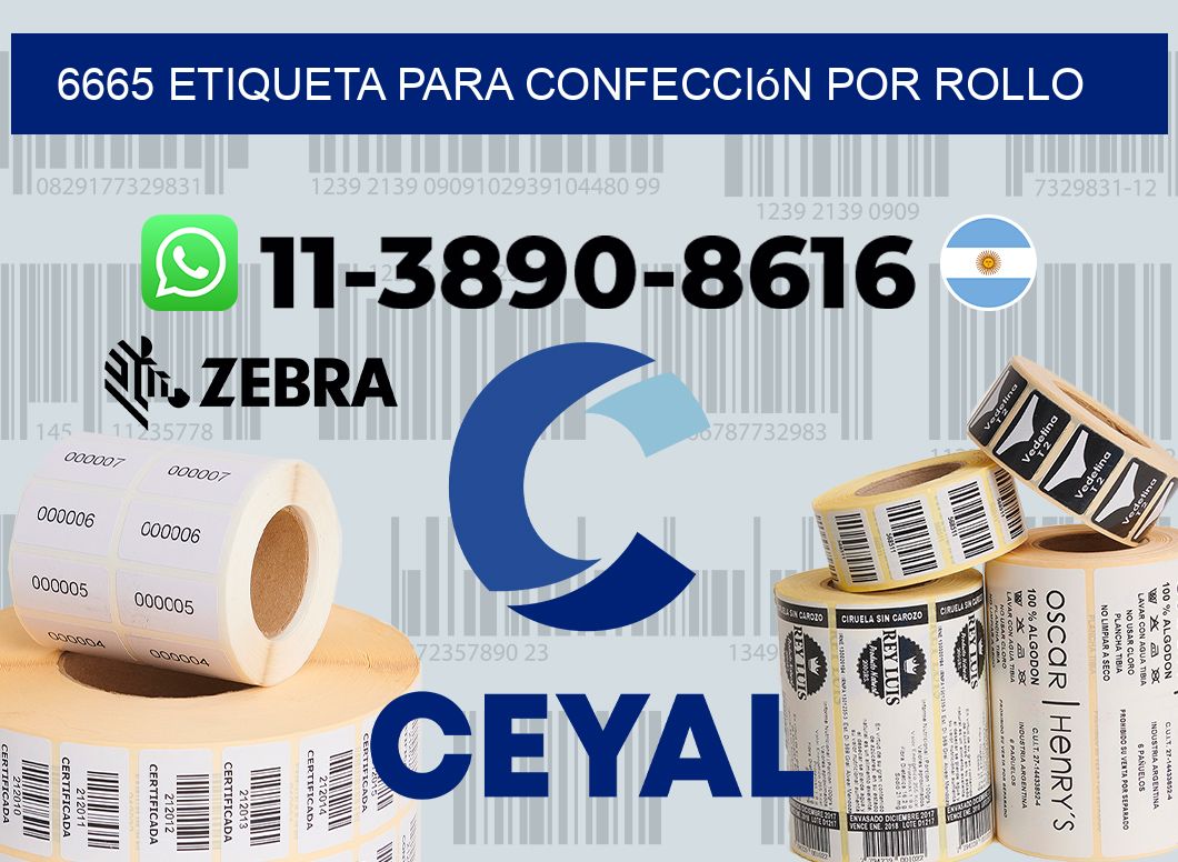 6665 etiqueta para confección por rollo