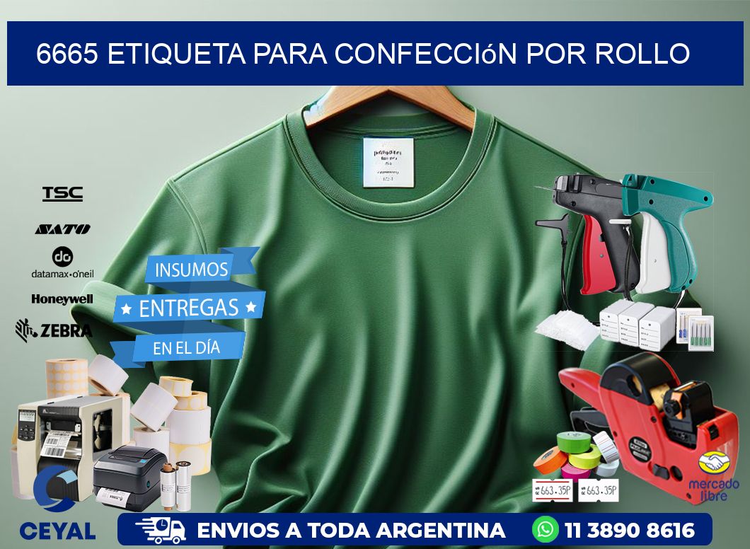 6665 etiqueta para confección por rollo