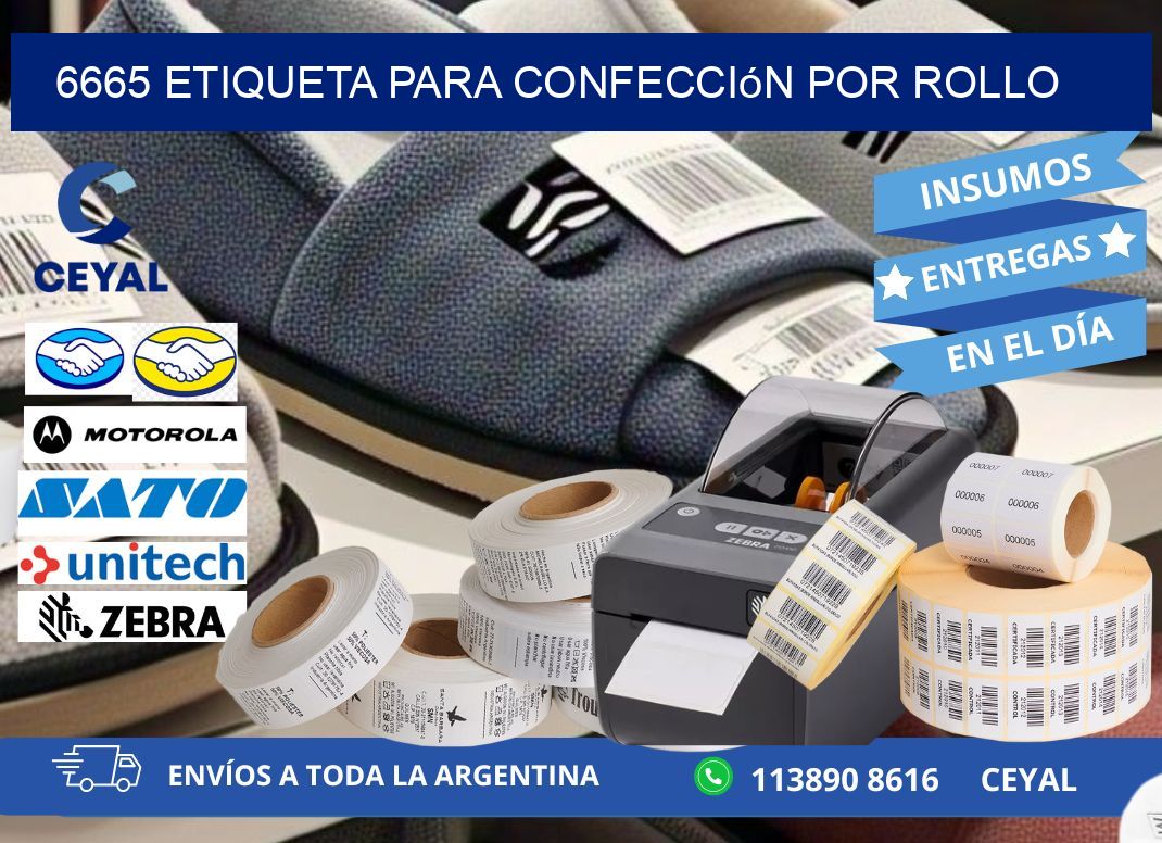 6665 etiqueta para confección por rollo