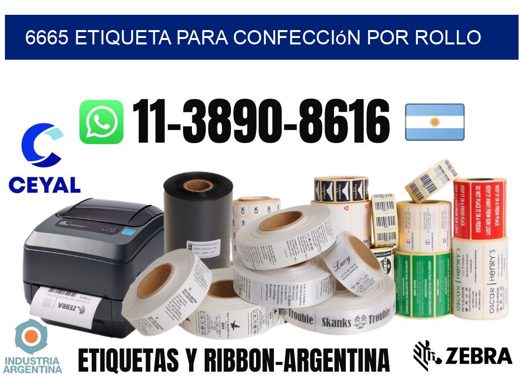 6665 etiqueta para confección por rollo