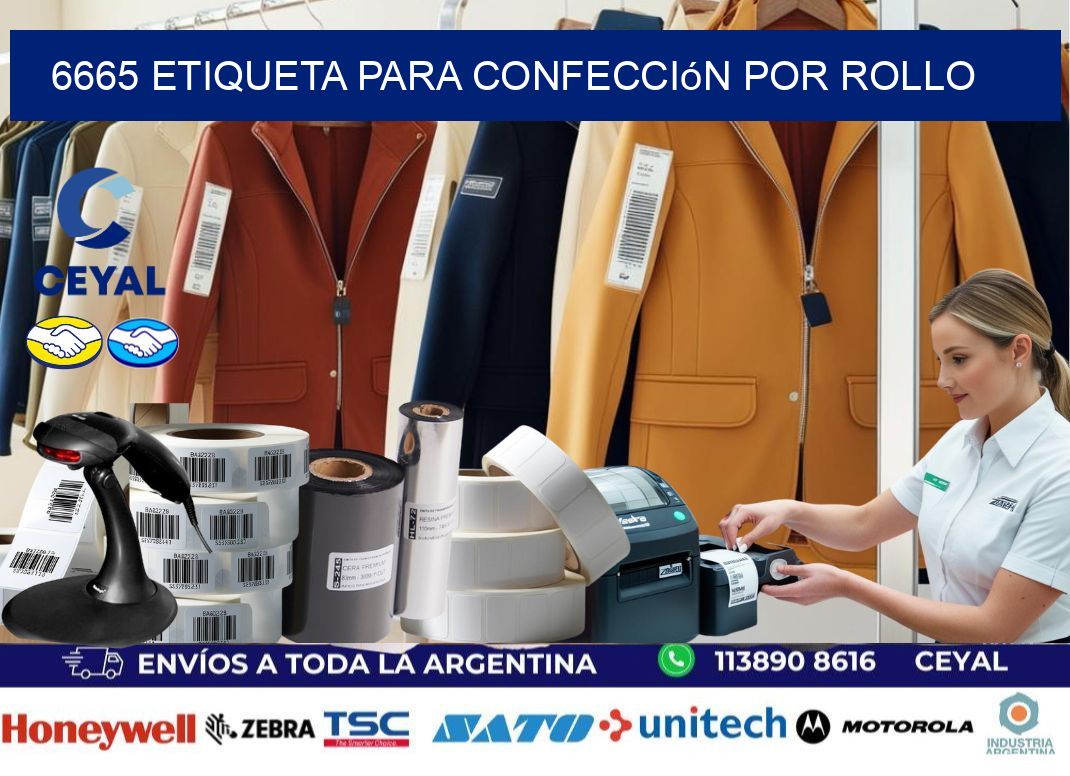 6665 etiqueta para confección por rollo