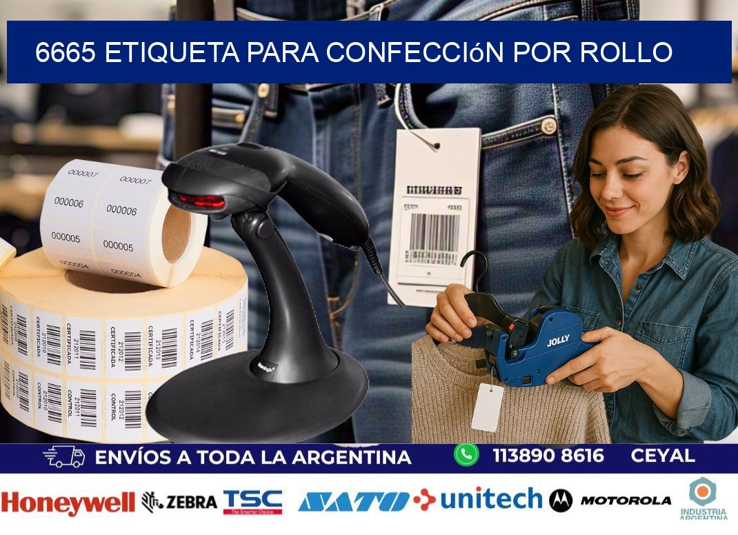 6665 etiqueta para confección por rollo