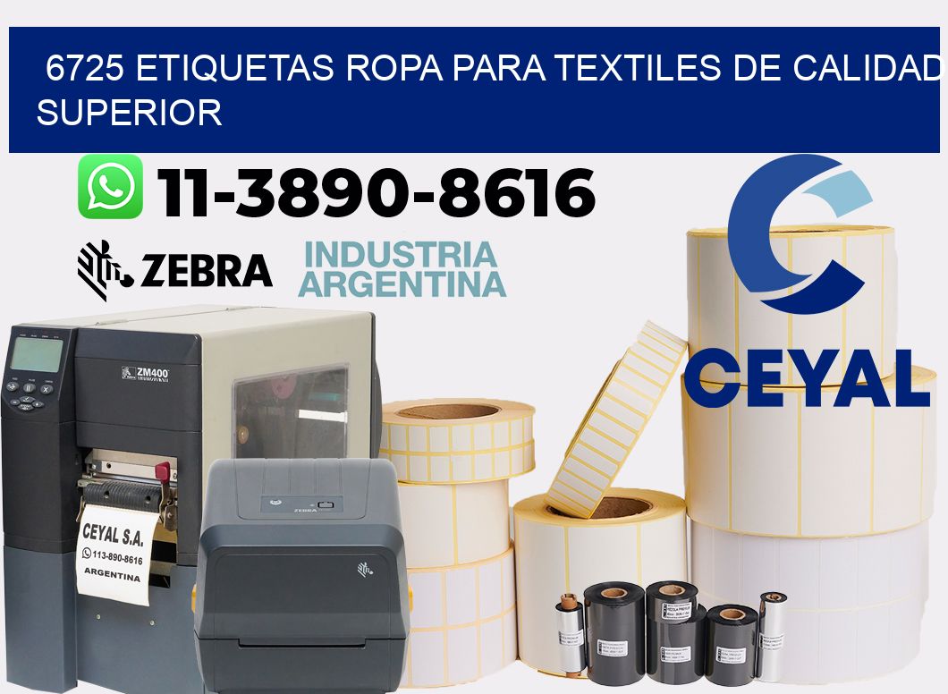 6725 Etiquetas ropa para textiles de calidad superior