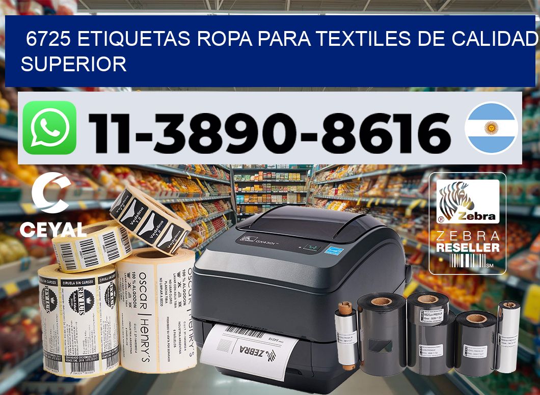 6725 Etiquetas ropa para textiles de calidad superior