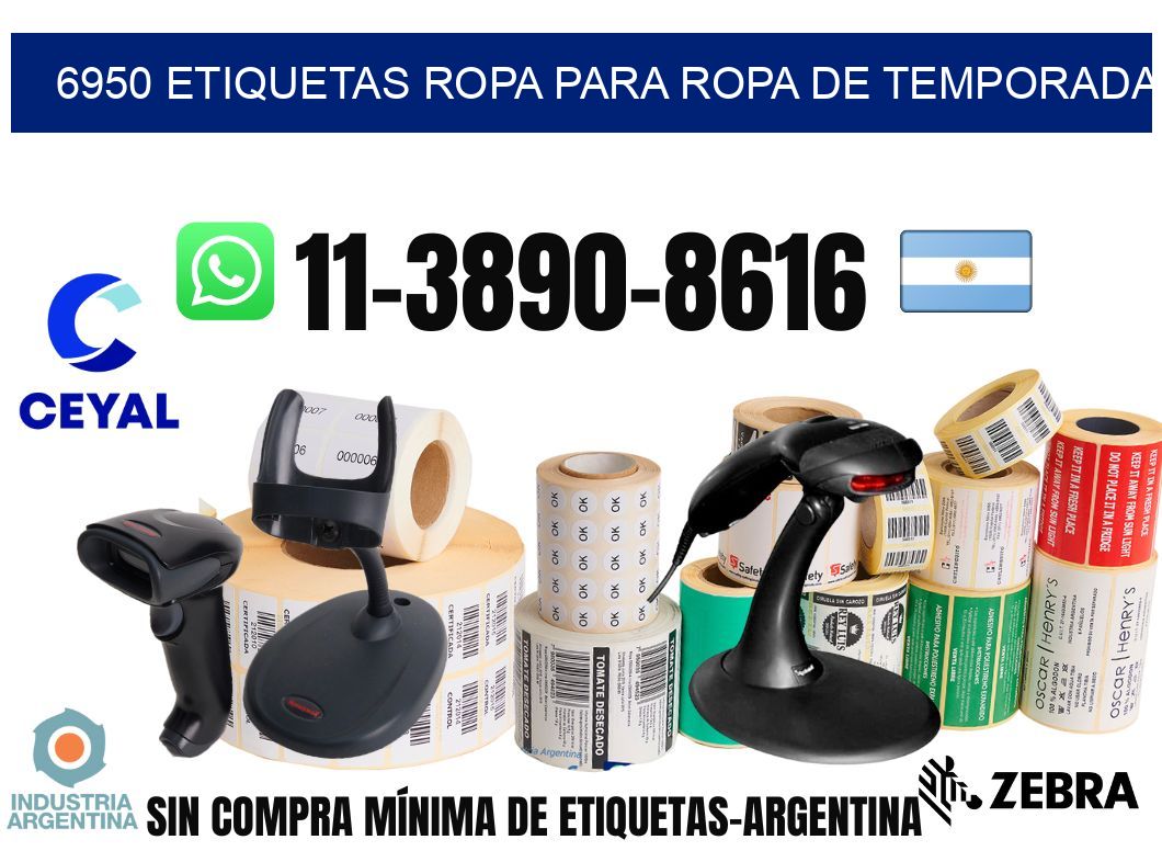 6950 Etiquetas ropa para ropa de temporada