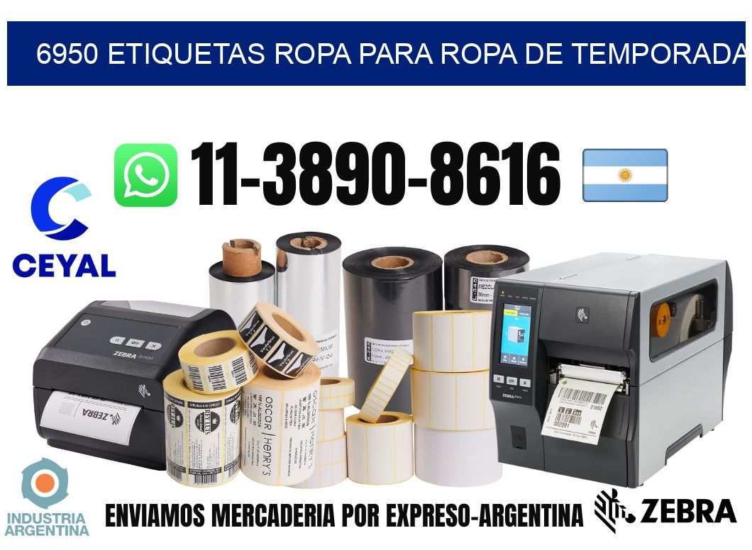 6950 Etiquetas ropa para ropa de temporada