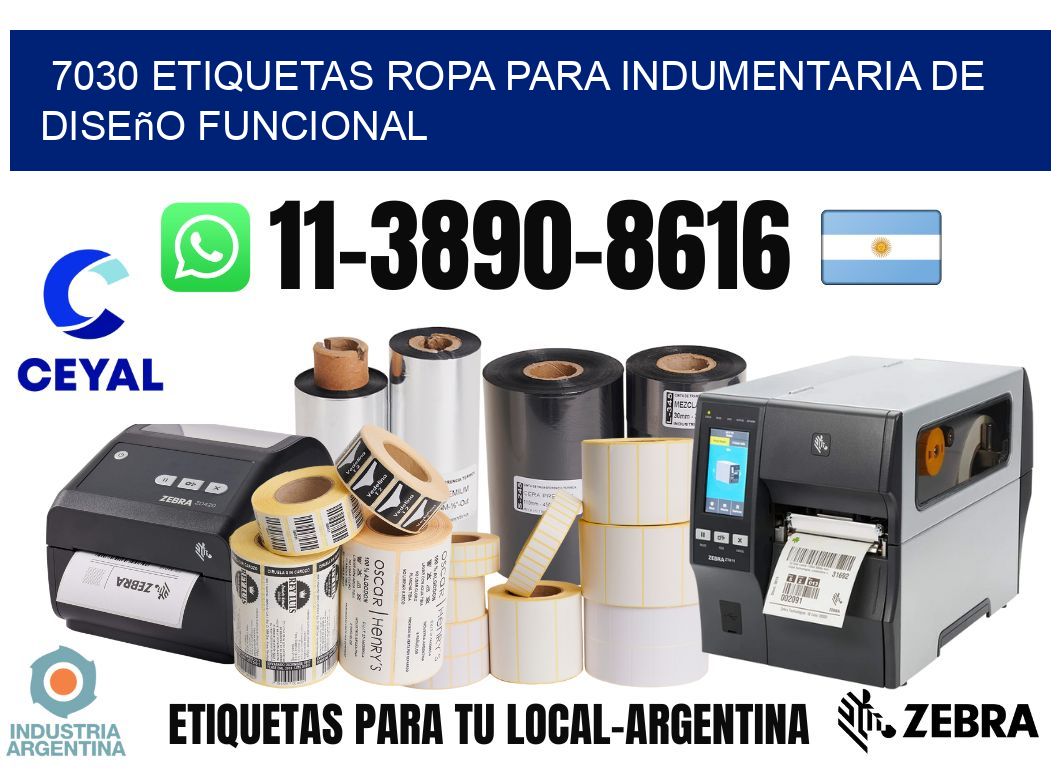 7030 Etiquetas ropa para indumentaria de diseño funcional
