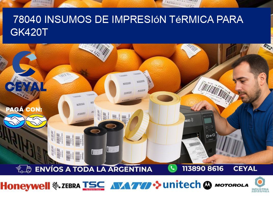 78040 insumos de impresión térmica para gk420t