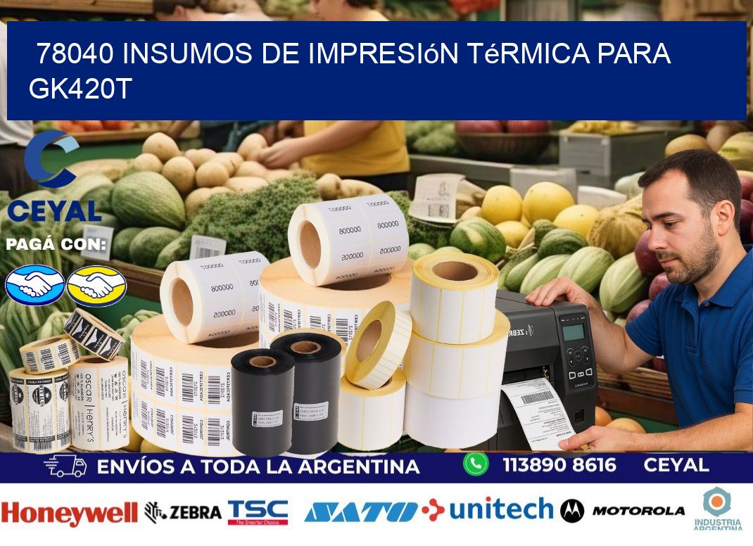 78040 insumos de impresión térmica para gk420t
