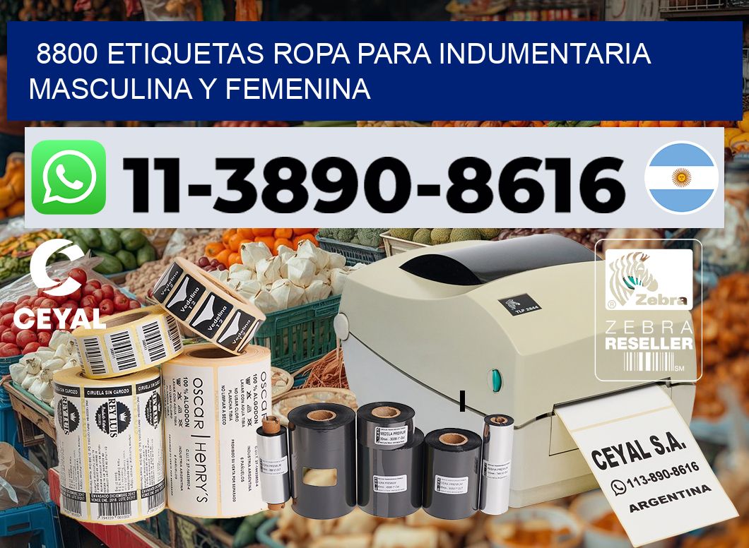 8800 Etiquetas ropa para indumentaria masculina y femenina