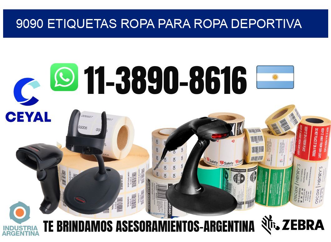 9090 Etiquetas ropa para ropa deportiva