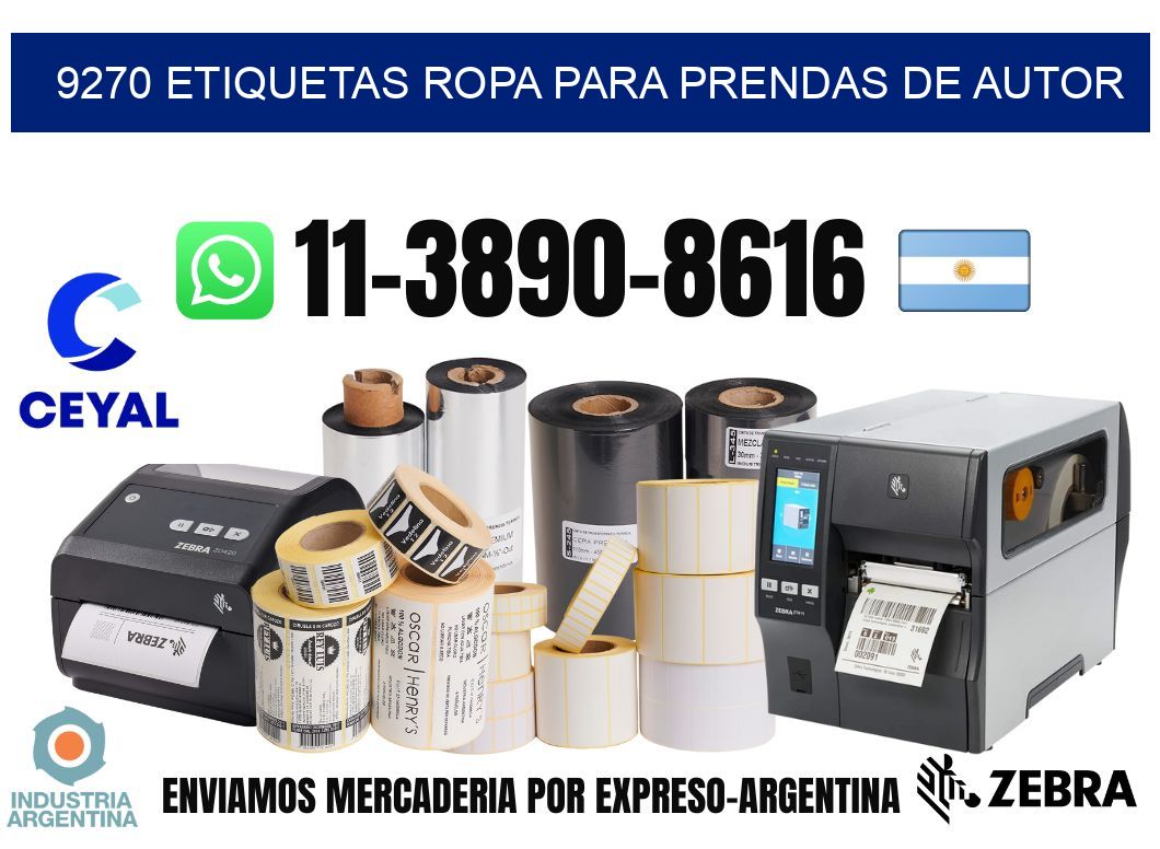 9270 Etiquetas ropa para prendas de autor