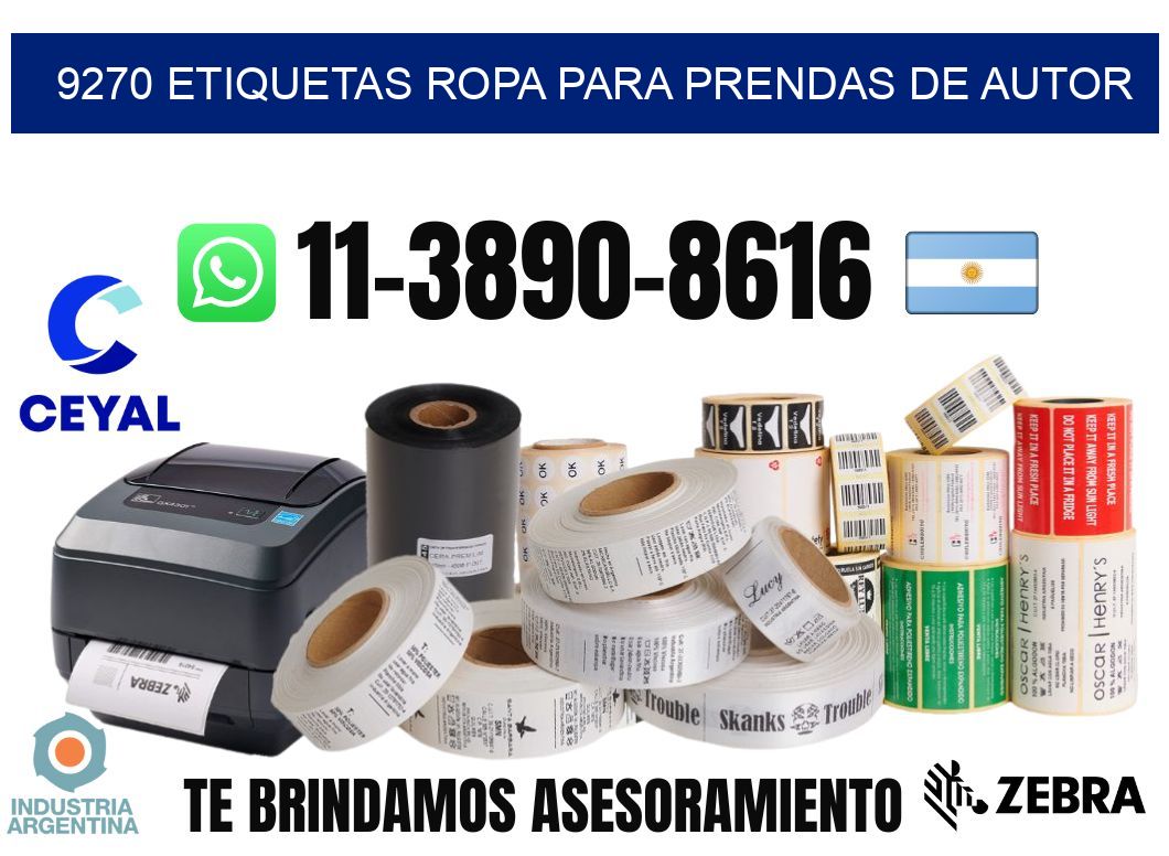 9270 Etiquetas ropa para prendas de autor