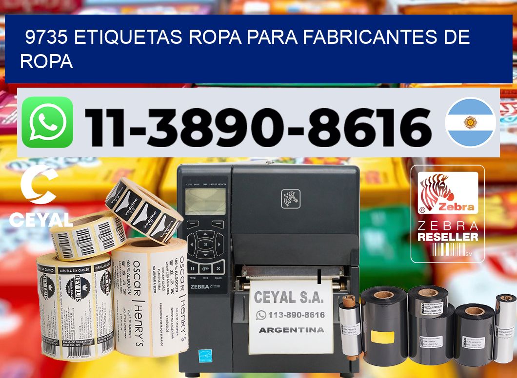 9735 Etiquetas ropa para fabricantes de ropa