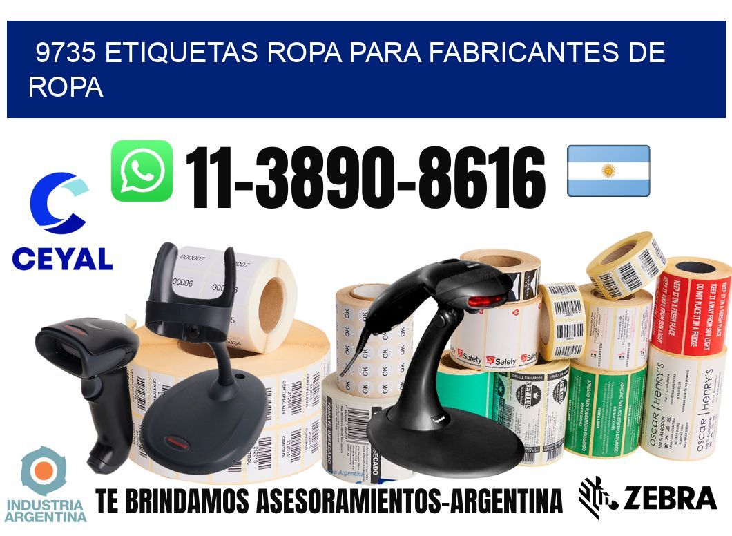 9735 Etiquetas ropa para fabricantes de ropa