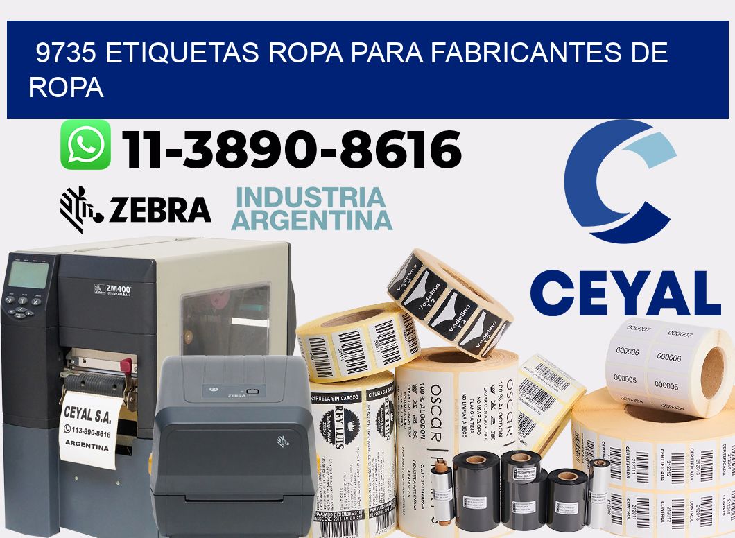 9735 Etiquetas ropa para fabricantes de ropa