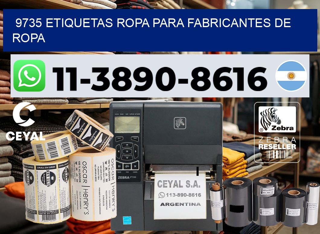 9735 Etiquetas ropa para fabricantes de ropa