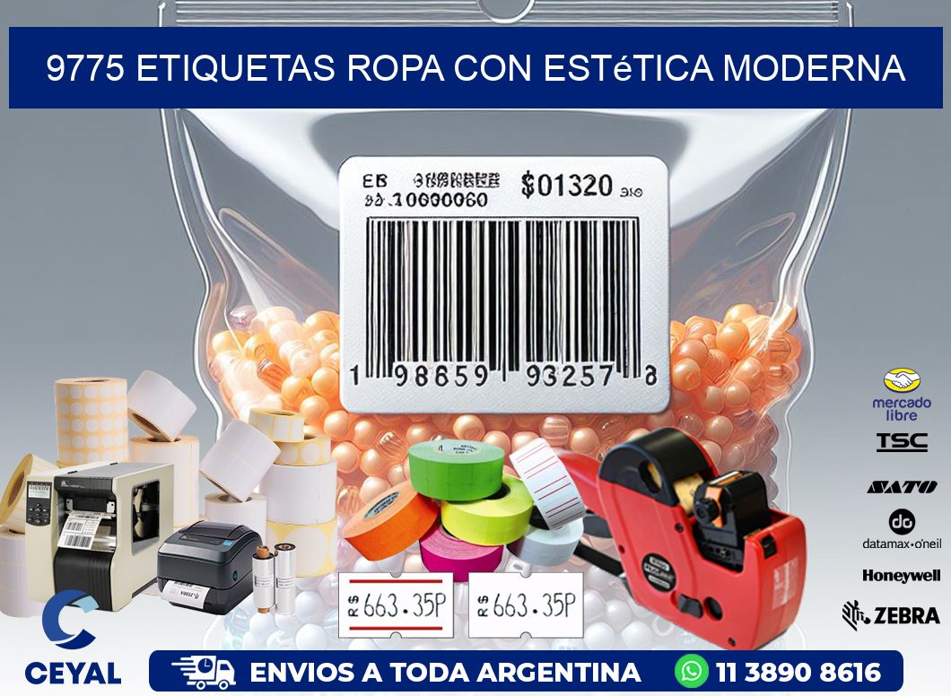 9775 Etiquetas ropa con estética moderna