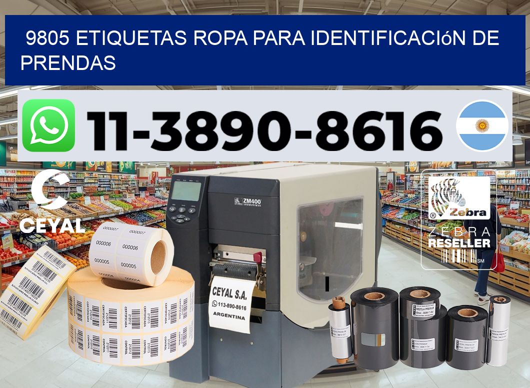 9805 Etiquetas ropa para identificación de prendas
