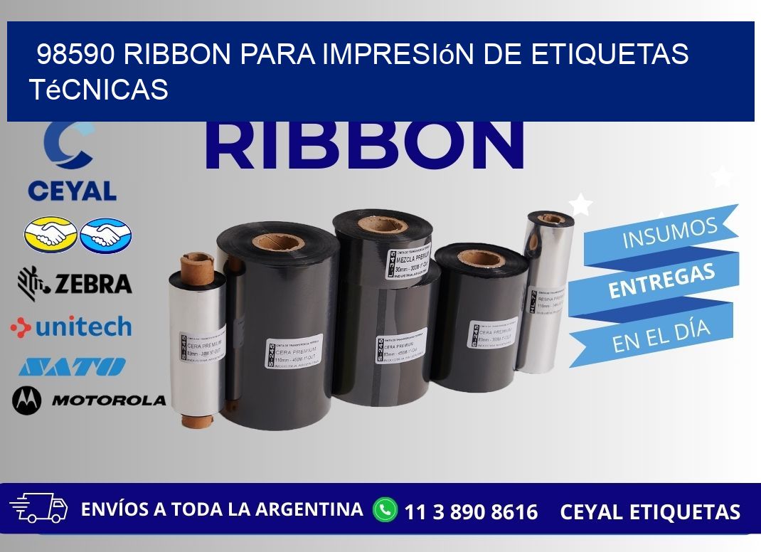 98590 ribbon para impresión de etiquetas técnicas