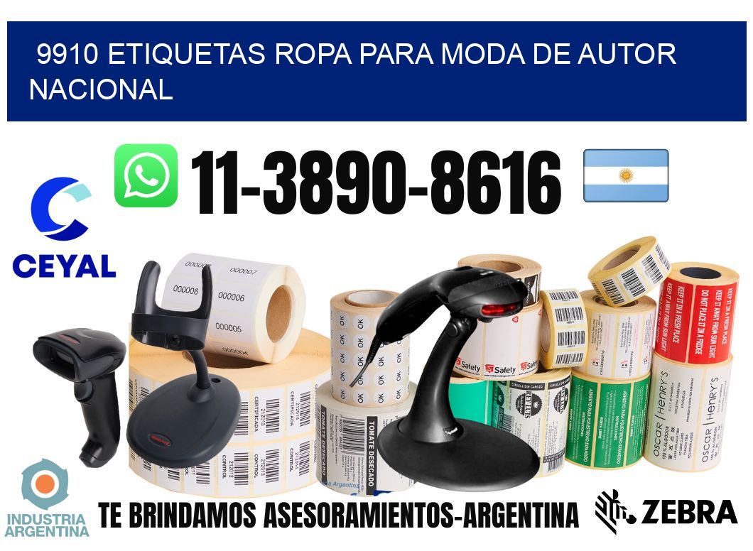 9910 Etiquetas ropa para moda de autor nacional